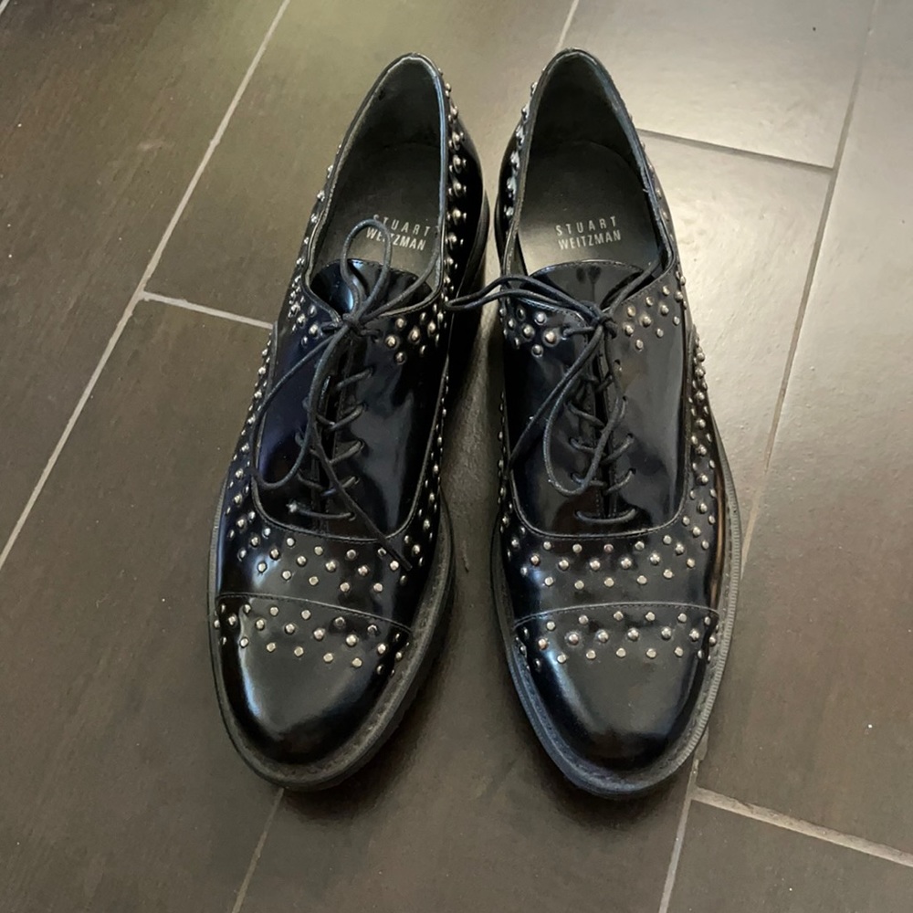 COPY - Stuart Weitzman studded black Oxford